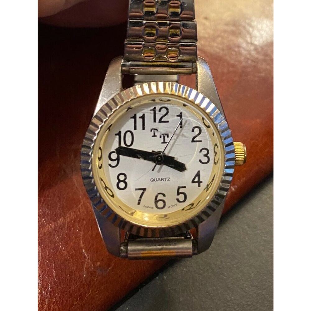 Women's 27mm Gold Tone TT Watch, Expansion Band, Easy Read